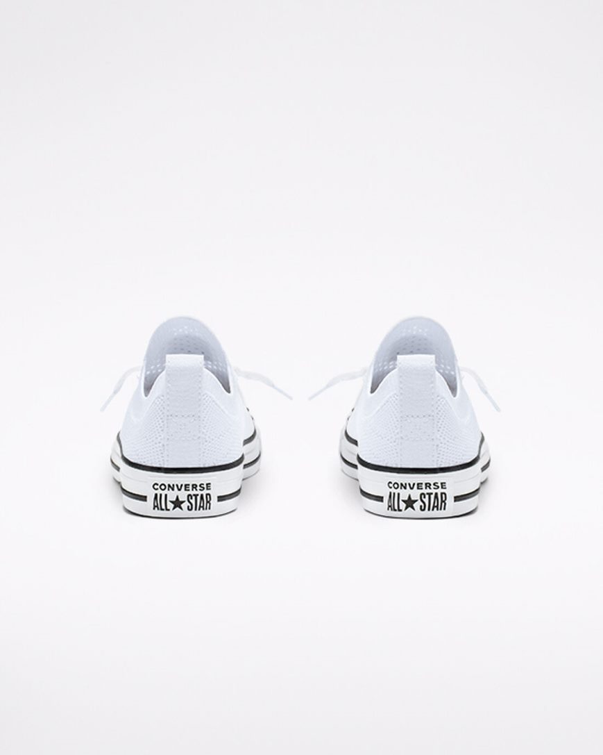 Tenis Converse Chuck Taylor All Star Shoreline Knit Slip Cano Baixo Feminino Branco Pretas Branco | PT T0P0857